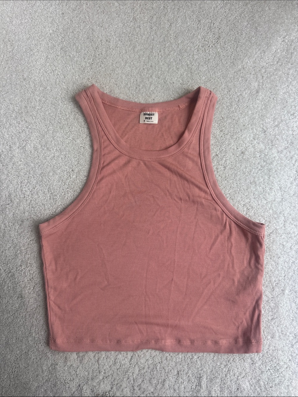 Aritzia Sunday Best Dusty Rose Ribbed Cropped Tank